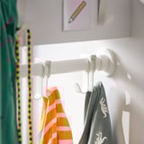 SMÅSTAD Wardrobe with pull-out unit, white pale pink/with clothing rod, 60x57x196 cm