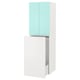 SMÅSTAD Wardrobe with pull-out unit, white pale turquoise/with clothing rod, 60x57x196 cm