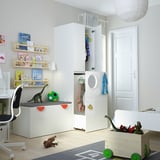 SMÅSTAD Wardrobe with pull-out unit, white white/with clothing rod, 60x57x196 cm