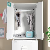 SMÅSTAD Wardrobe with pull-out unit, white white/with clothing rod, 60x57x196 cm