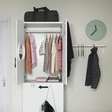 SMÅSTAD Wardrobe with pull-out unit, white white/with clothing rod, 60x57x196 cm