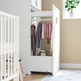 SMÅSTAD Wardrobe with pull-out unit, white white/with clothing rod, 60x57x196 cm