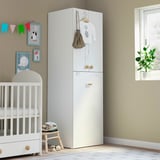 SMÅSTAD Wardrobe with pull-out unit, white with frame/with clothing rod, 60x57x196 cm