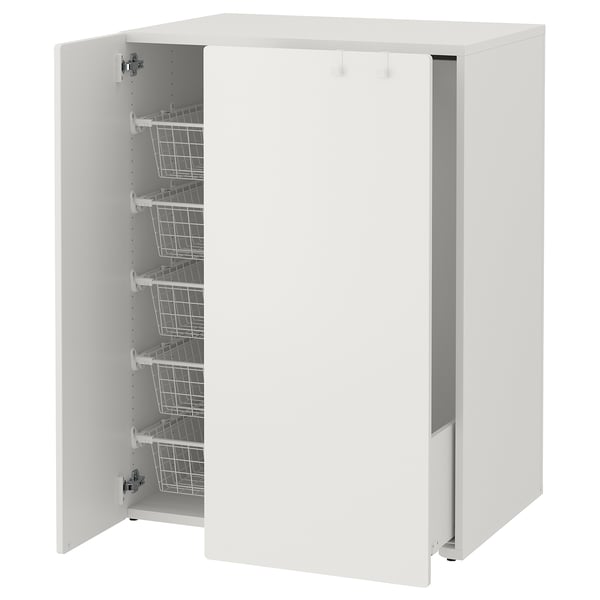 SMÅSTAD Wardrobe with pull-out unit, white, 80x57x108 cm