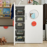 SMÅSTAD Wardrobe with pull-out unit, white, 80x57x108 cm