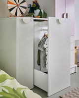 SMÅSTAD Wardrobe with pull-out unit, white, 80x57x108 cm