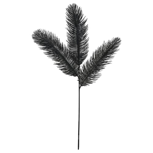 SMYCKA black decorative plant, leafy, plastic, steel stem, artificial, minimalist.