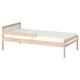 SNIGLAR Bed frame and guard rail, birch, 70x160 cm