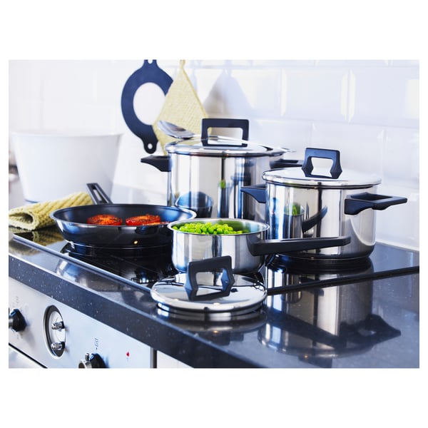 SNITSIG 7-piece cookware set, stainless steel