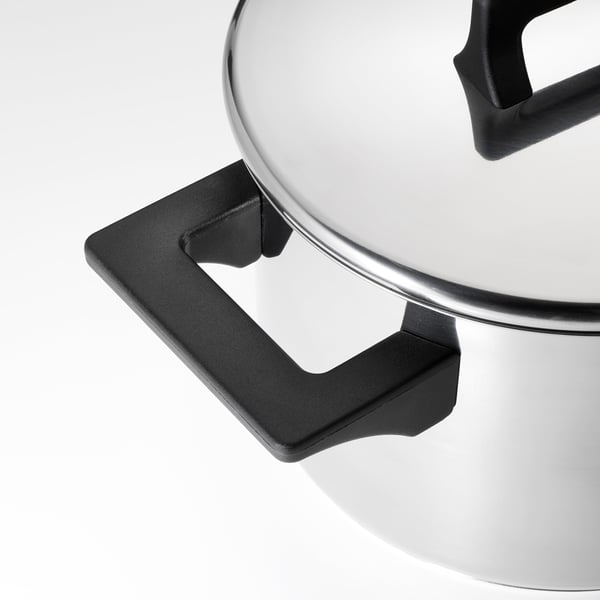 SNITSIG Pot with lid, stainless steel, 3 l