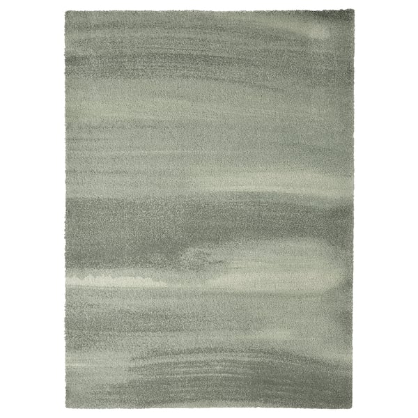 SÖNDERÖD Rug, high pile, light grey-green, 170x240 cm