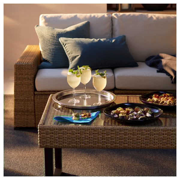 SOLLERÖN Coffee table, outdoor - anthracite, brown - IKEA