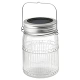 SOLVINDEN LED solar-powered table lamp, outdoor/jar clear, 15 cm