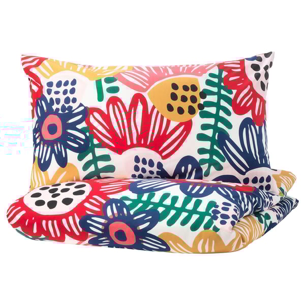 Sommaraster Quilt Cover And 2 Pillowcases White Multicolour Ikea