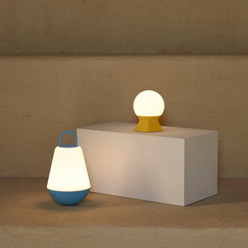 SOMMARLÅNKE LED table lamp, yellow mini/batteryoperated outdoor, 13 cm