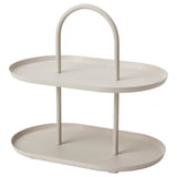 SOMMARÖGA Serving stand, two tiers, light grey-beige