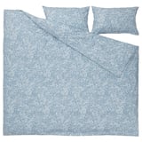 SOMMARSLÖJA Duvet cover and 2 pillowcases, blue/floral pattern, 240x220/50x80 cm