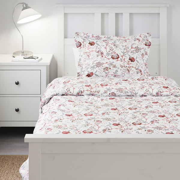 Sprangort Quilt Cover And 2 Pillowcases White Pink Ikea