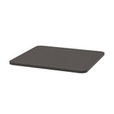 A black rectangular table top named STENSELE, made of laminate and particleboard, with a sleek edge design.