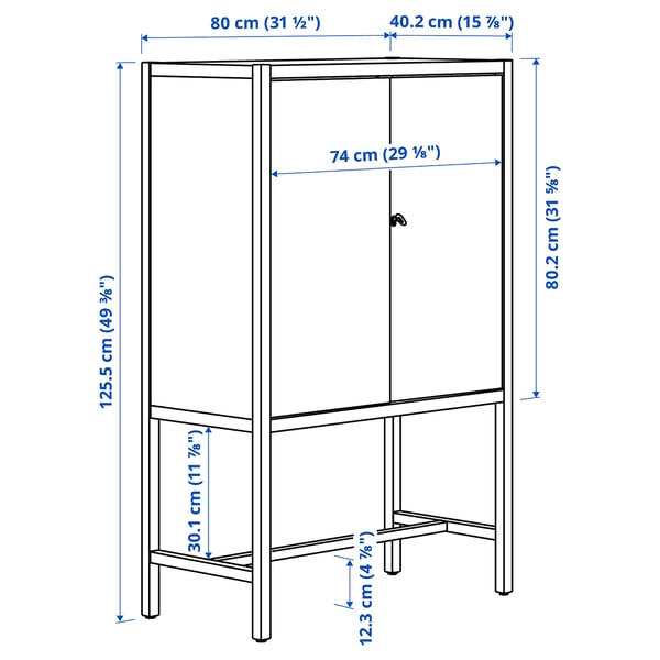 STOCKHOLM 2025 Cabinet with 2 doors, green, 80x40x126 cm