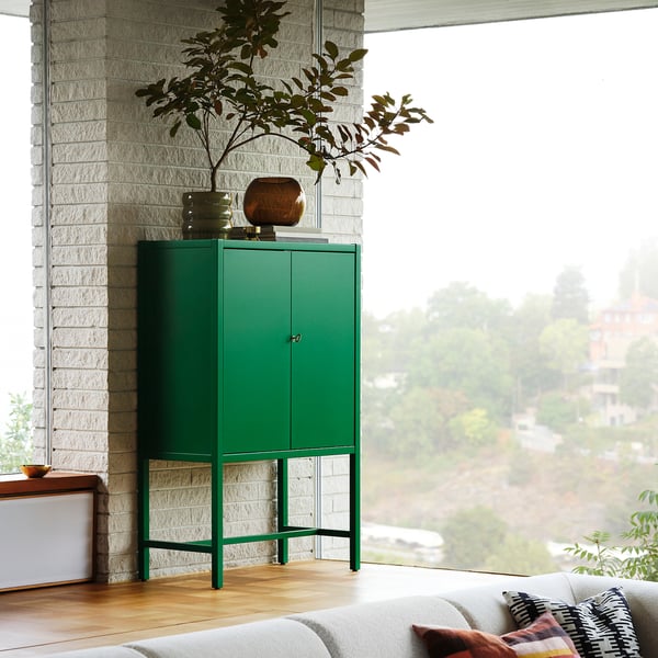 STOCKHOLM 2025 Cabinet with 2 doors, green, 80x40x126 cm