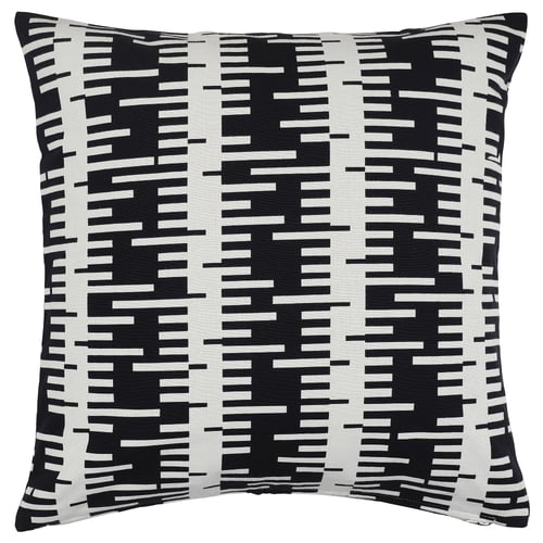 STOCKHOLM 2025 square pillow, off-white & black, cotton, zip, birch tree pattern.