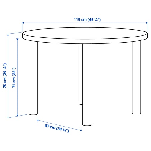 Illustration with measurements for the product: STOCKHOLM 2025.