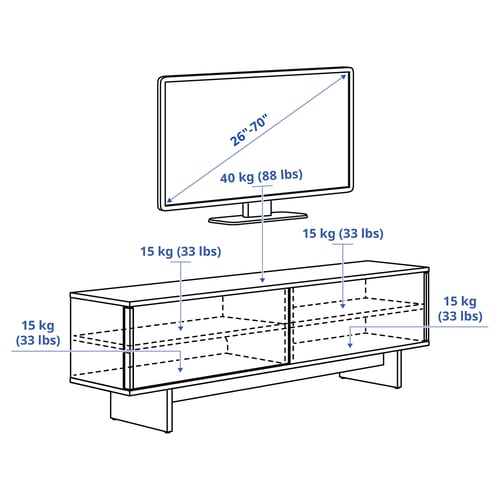 STOCKHOLM 2025 TV bench with sliding doors, oak veneer, 179x42x56 cm