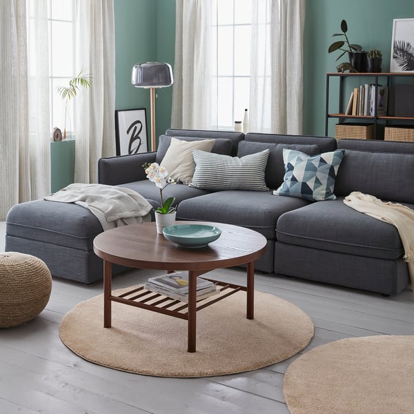 STOENSE Rug, low pile, offwhite, 130 cm IKEA