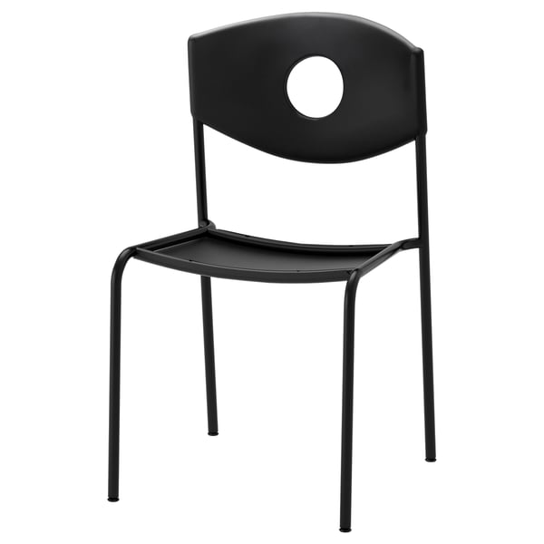 STOLJAN Chair frame with backrest, black