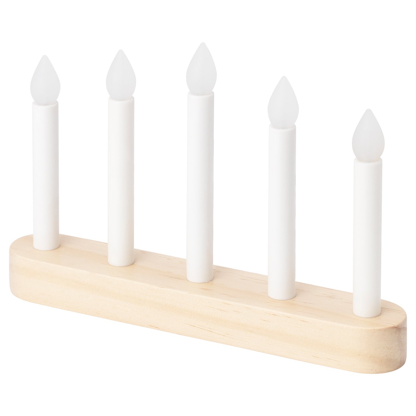 STRÅLA LED 5armed candelabra batteryoperated/pine IKEA
