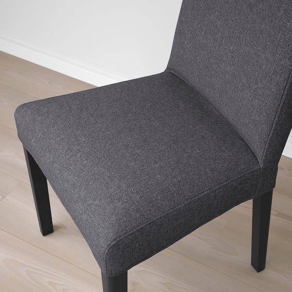 STRANDTORP / BERGMUND Table and 6 chairs, brown/Gunnared medium grey, 150/205/260 cm