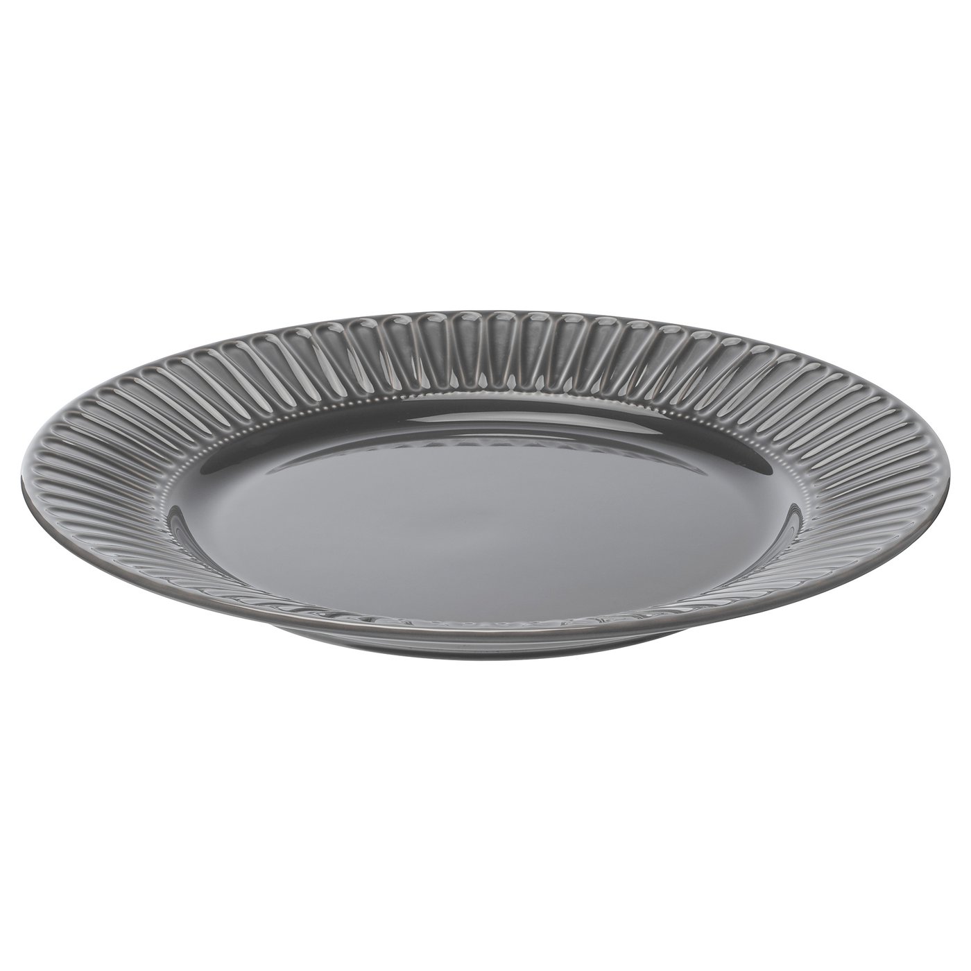 STRIMMIG Plate, stoneware grey, 27 cm IKEA