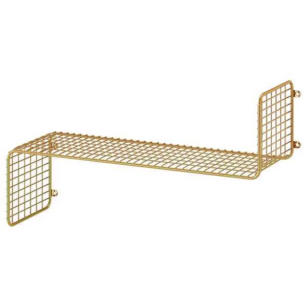 SVENSHULT Wall shelf, gold-colour, 60x20 cm