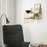 SVENSHULT Wall shelf, gold-colour, 60x20 cm