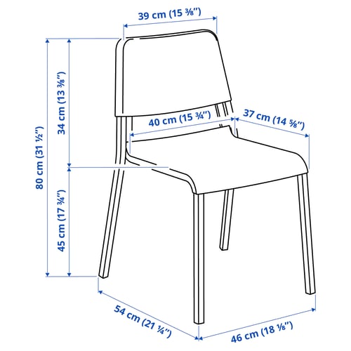 Illustration with measurements for the product: TEODORES.