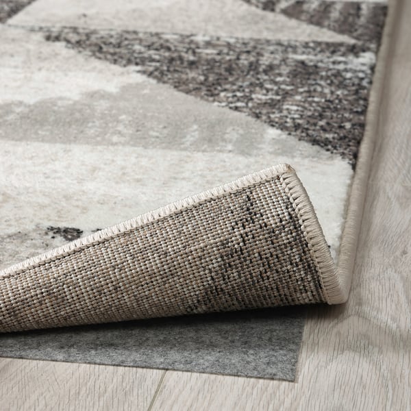 TILLFART Rug, low pile, triangle/grey, 160x230 cm