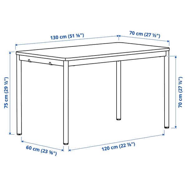 TOMMARYD / LÄKTARE Conference table and chairs, anthracite/birch veneer black, 130x70 cm