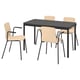 TOMMARYD / LÄKTARE Conference table and chairs, anthracite/birch veneer black, 130x70 cm