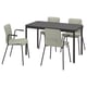 TOMMARYD / LÄKTARE Conference table and chairs, anthracite light green/black, 130x70 cm