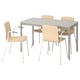 TOMMARYD / LÄKTARE Conference table and chairs, light grey/birch veneer white, 130x70 cm