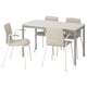 TOMMARYD / LÄKTARE Conference table and chairs, light grey light beige/white, 130x70 cm