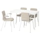TOMMARYD / LÄKTARE Conference table and chairs, white/light beige, 130x70 cm