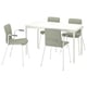 TOMMARYD / LÄKTARE Conference table and chairs, white/light green, 130x70 cm