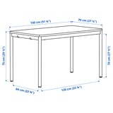 TOMMARYD / LÄKTARE Conference table and chairs, white light grey/birch veneer, 130x70 cm