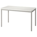 TOMMARYD / LÄKTARE Conference table and chairs, white light grey/birch veneer, 130x70 cm