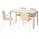 TOMMARYD / LÄKTARE Conference table and chairs, white light grey/birch veneer, 130x70 cm