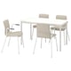 TOMMARYD / LÄKTARE Conference table and chairs, white light grey/light beige, 130x70 cm