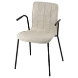 TOMMARYD / LÄKTARE Conference table and chairs, white stained oak veneer/anthracite light beige, 130x70 cm