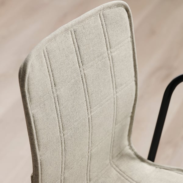 TOMMARYD / LÄKTARE Conference table and chairs, white stained oak veneer/anthracite light beige, 130x70 cm